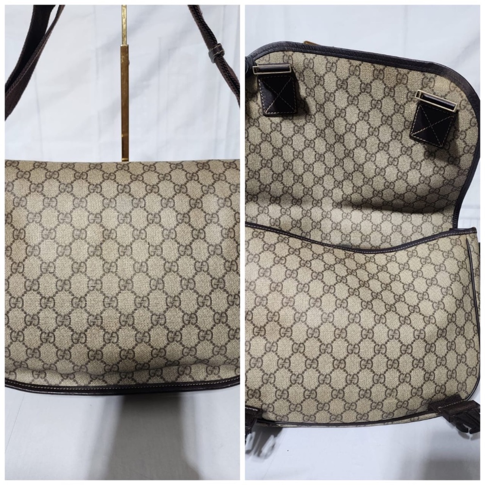 Authentic GUCCI GG Supreme Monogram Coated Canvas Messenger Bag Brown/Beige - Picture 12 of 15